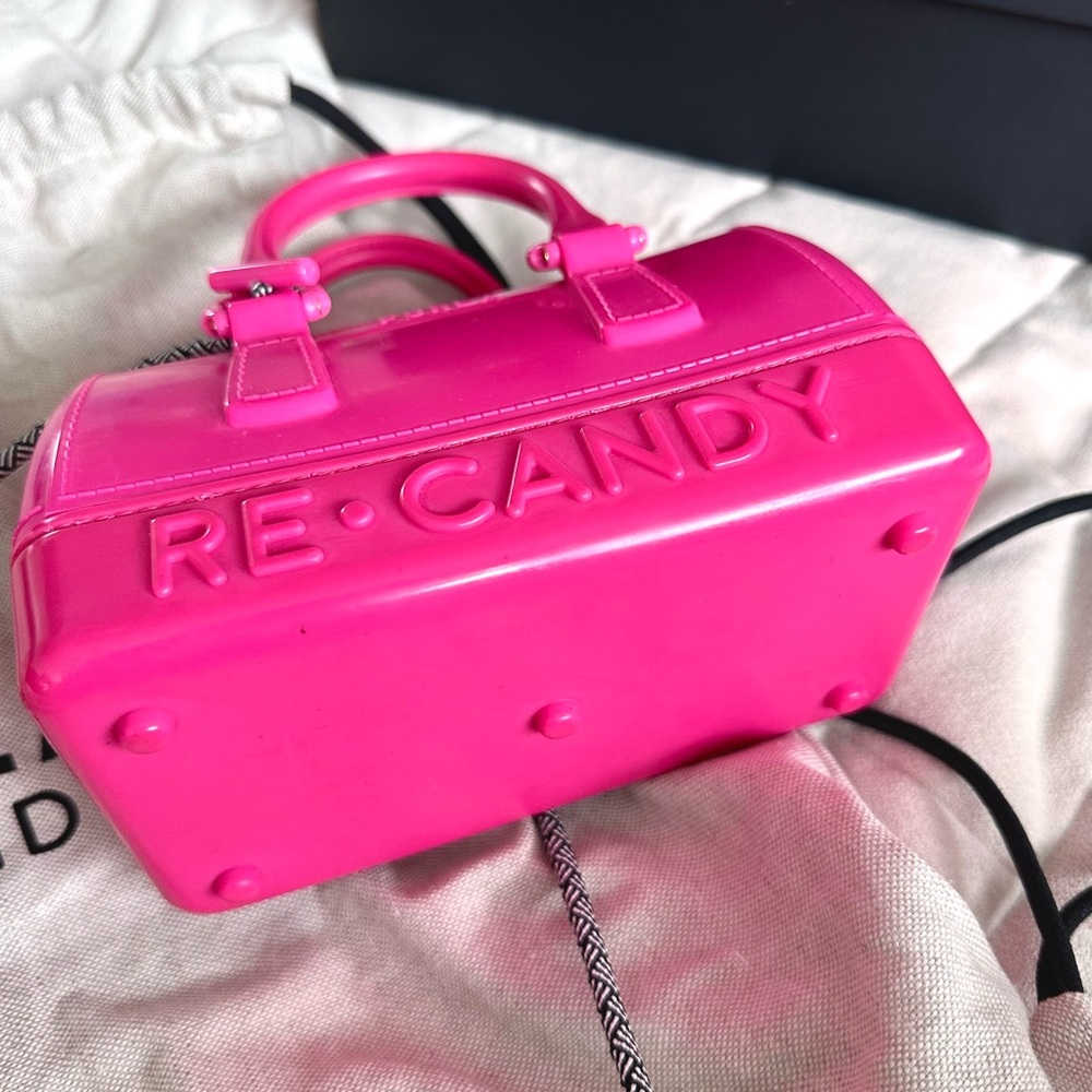 Furla RE-CANDY Mini Top-Handle Bag in Bright Pink - Picture 3 of 8